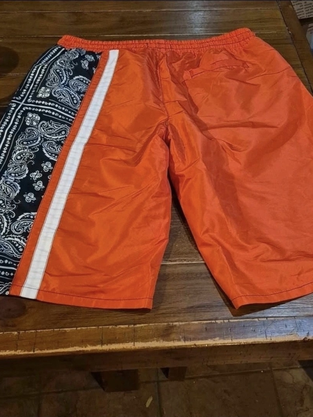 GS-115 Men's Hustle Orange Bandana Swim Trunks 3X - Picture 4 of 4